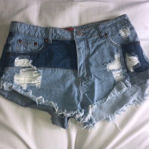 Signature8 Patchwork Denim Shorts